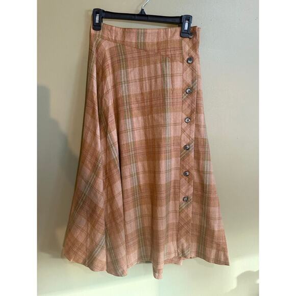 Lufran 21 wool blend plaid lined skirt size M NWOT - Picture 1 of 10